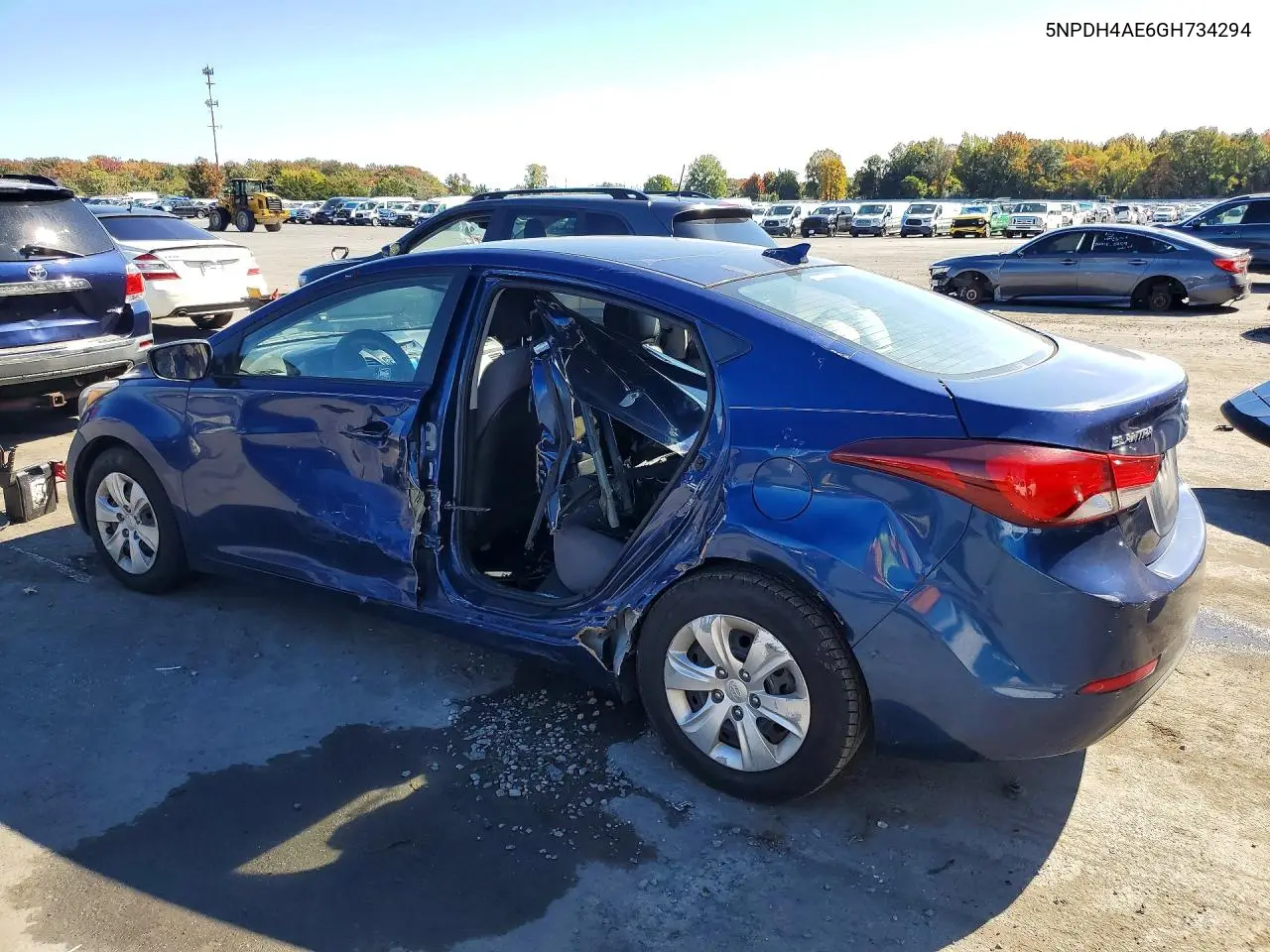 2016 HYUNDAI ELANTRA VIN 5NPDH4AE6GH734294 — фото 2