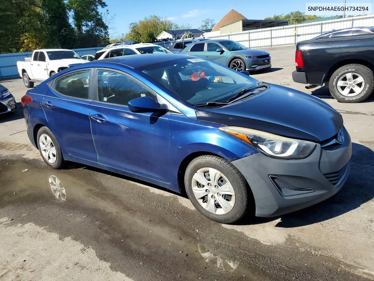 2016 HYUNDAI ELANTRA VIN 5NPDH4AE6GH734294 — фото 4