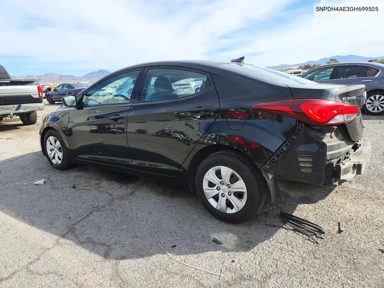 2016 HYUNDAI ELANTRA VIN 5NPDH4AE3GH699505 — фото 2