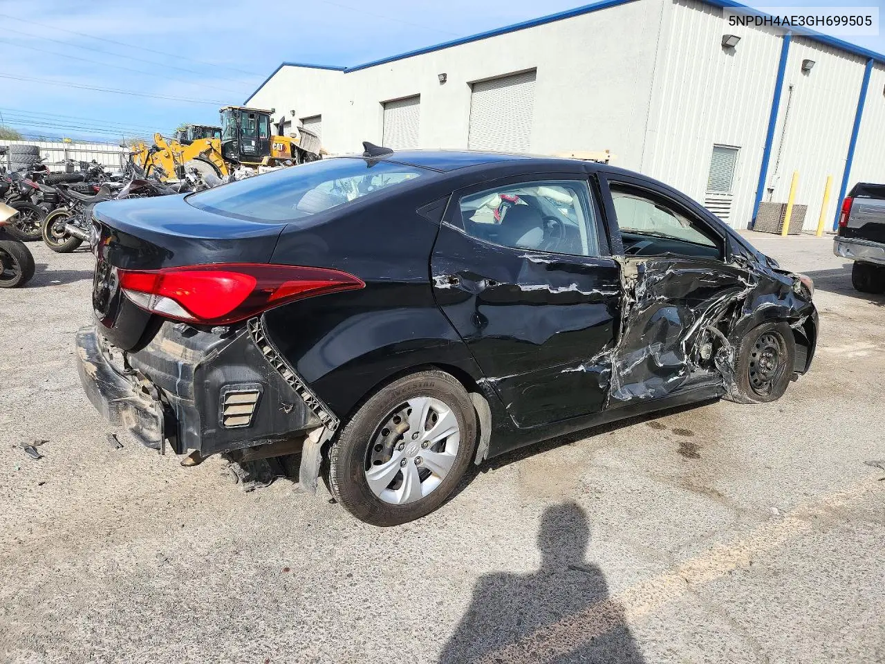 2016 HYUNDAI ELANTRA VIN 5NPDH4AE3GH699505 — фото 3