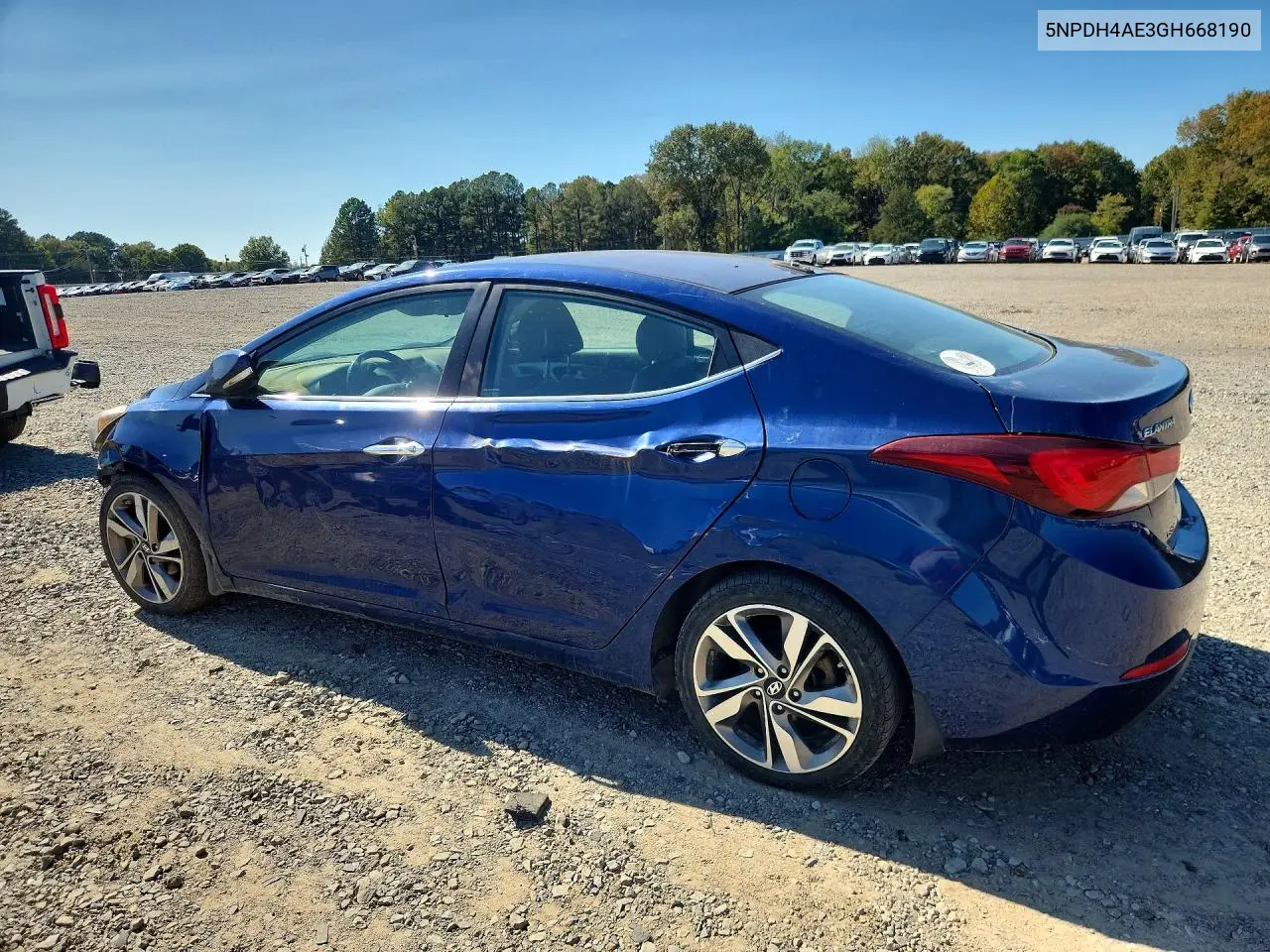2016 HYUNDAI ELANTRA VIN 5NPDH4AE3GH668190 — фото 2