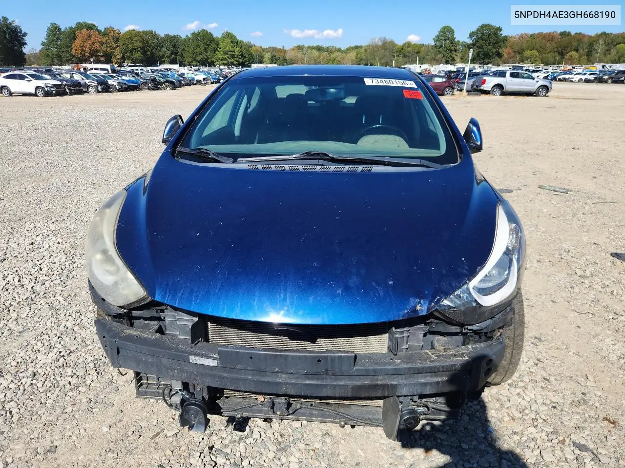 2016 HYUNDAI ELANTRA VIN 5NPDH4AE3GH668190 — фото 5