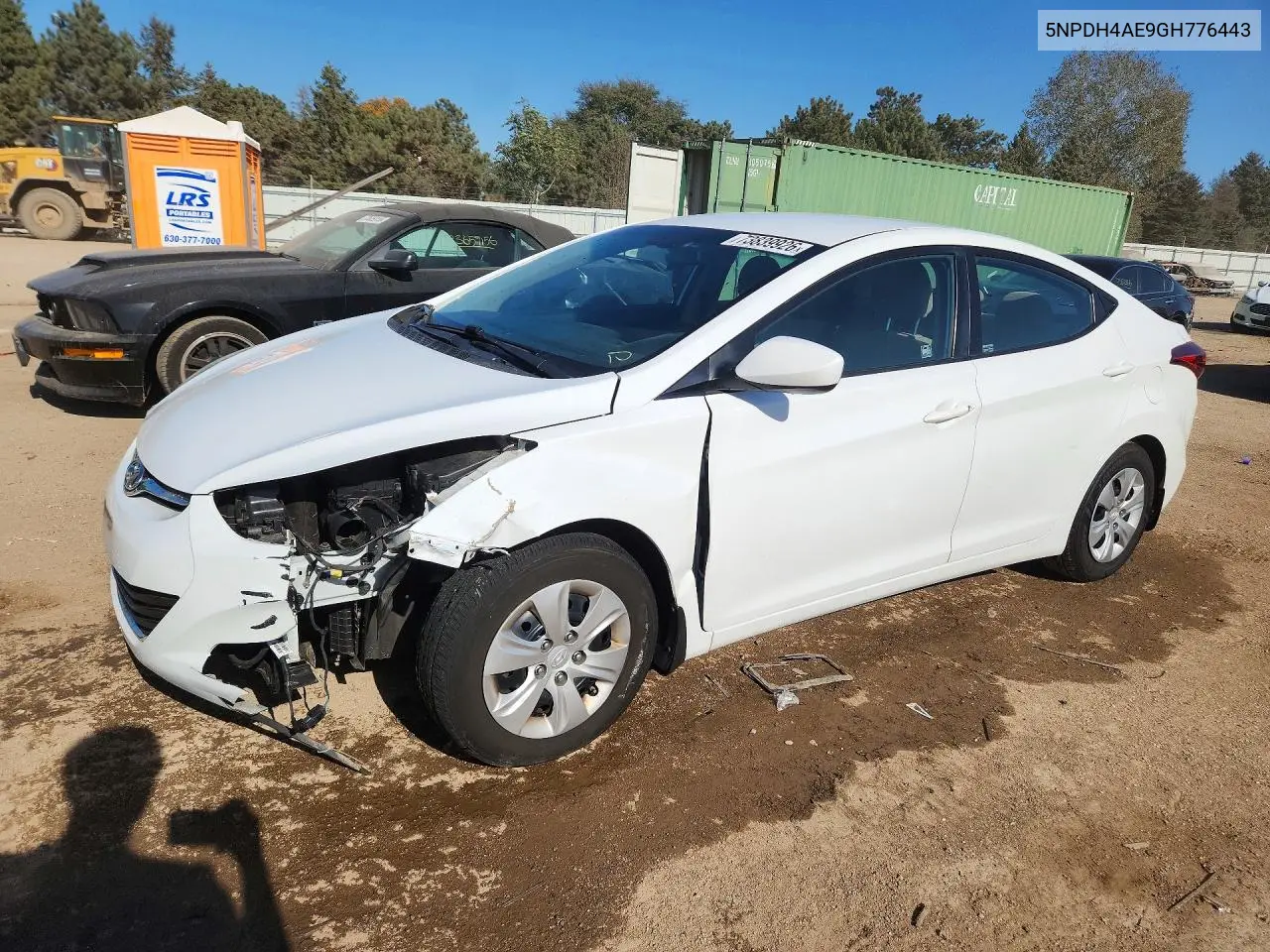HYUNDAI ELANTRA 2016, VIN 5NPDH4AE9GH776443