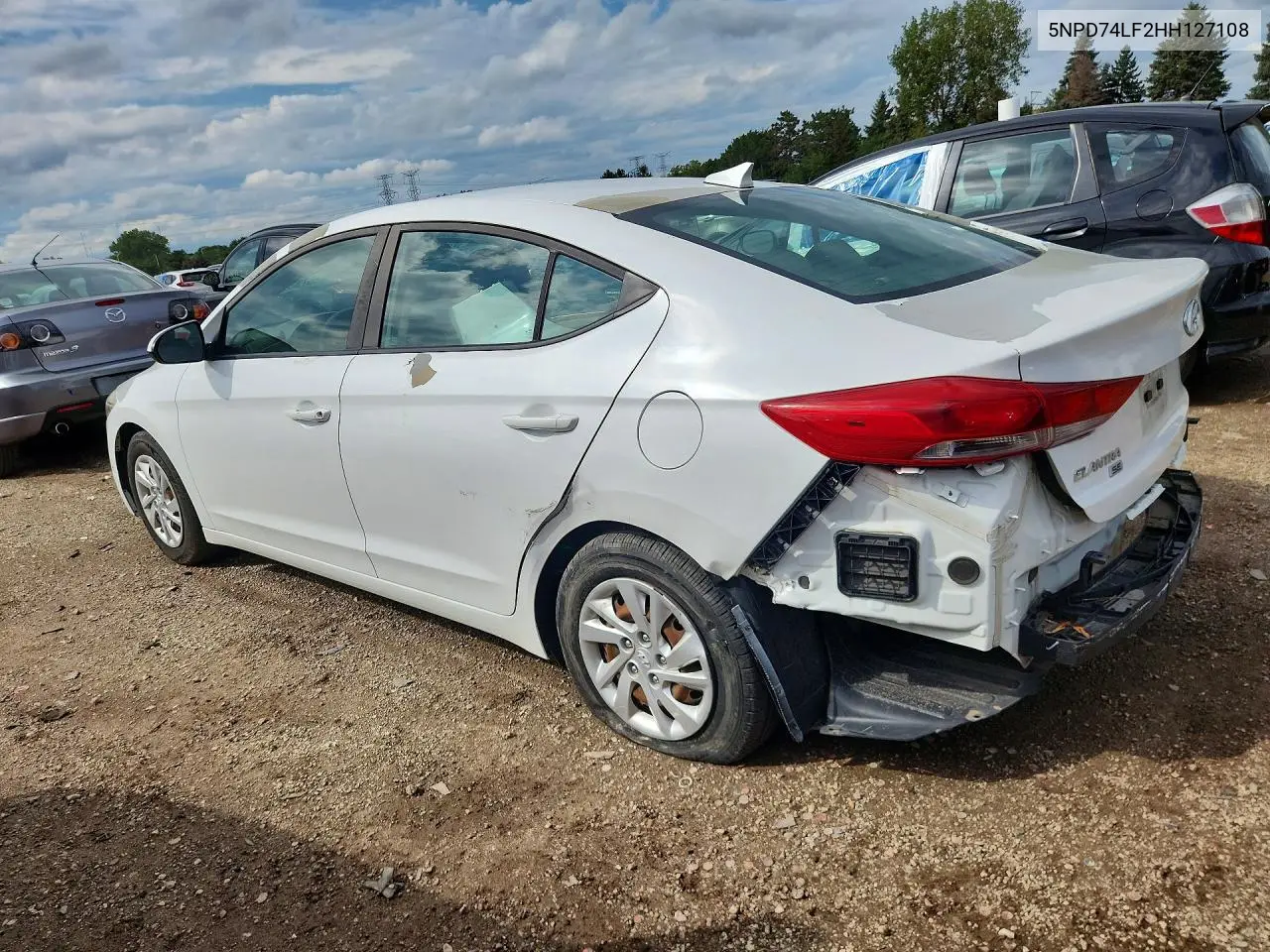 2017 HYUNDAI ELANTRA VIN 5NPD74LF2HH127108 — фото 2