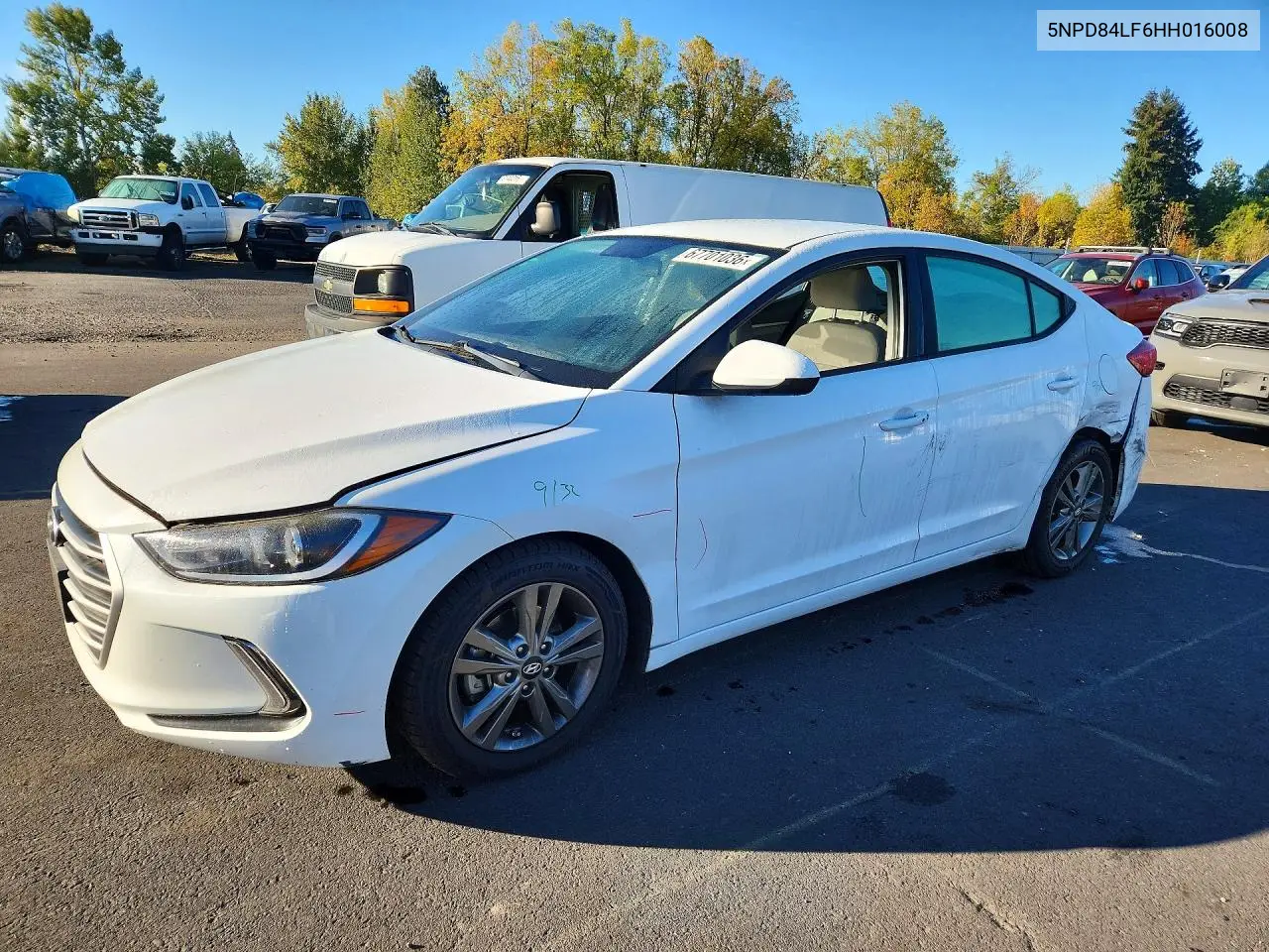 HYUNDAI ELANTRA 2017, VIN 5NPD84LF6HH016008
