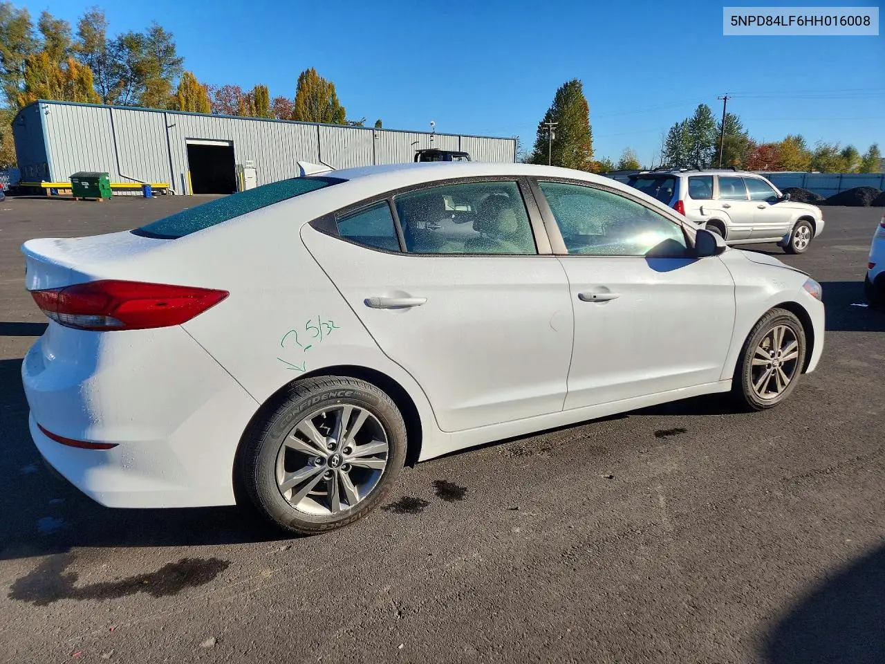 2017 HYUNDAI ELANTRA VIN 5NPD84LF6HH016008 — фото 3