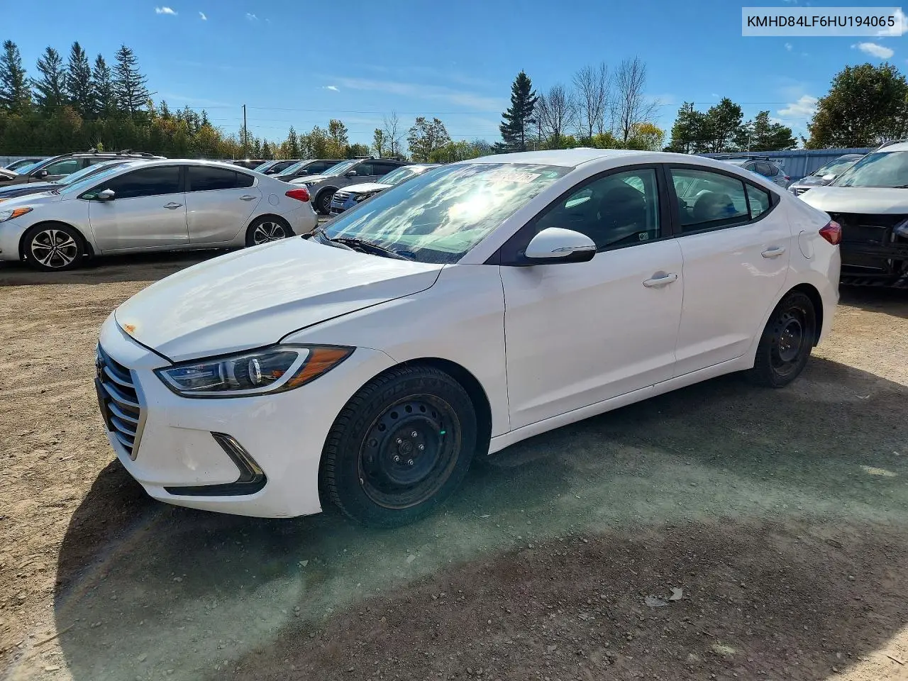 HYUNDAI ELANTRA 2017, VIN KMHD84LF6HU194065