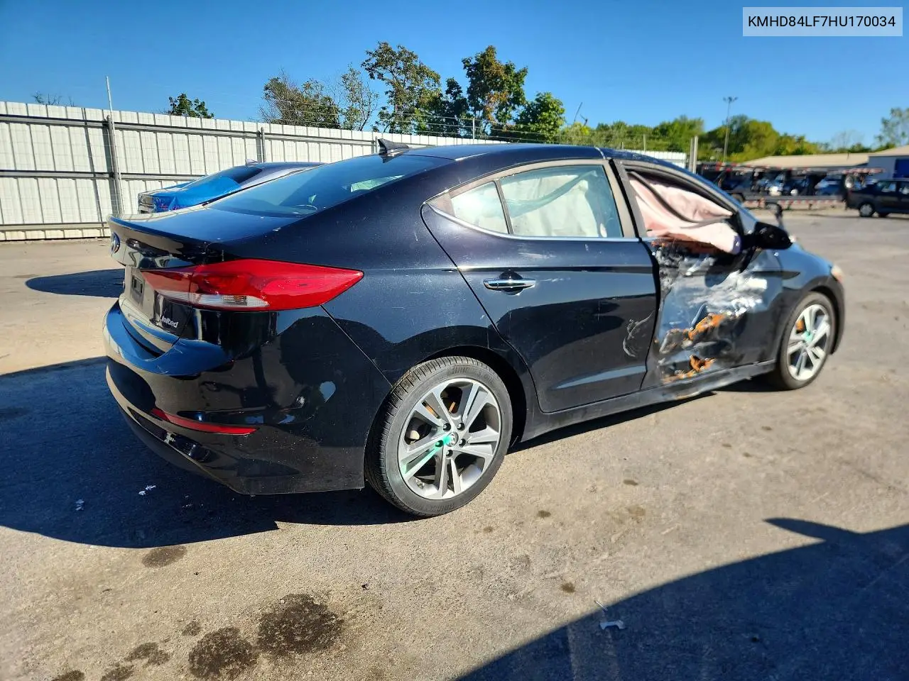 2017 HYUNDAI ELANTRA VIN KMHD84LF7HU170034 — фото 3