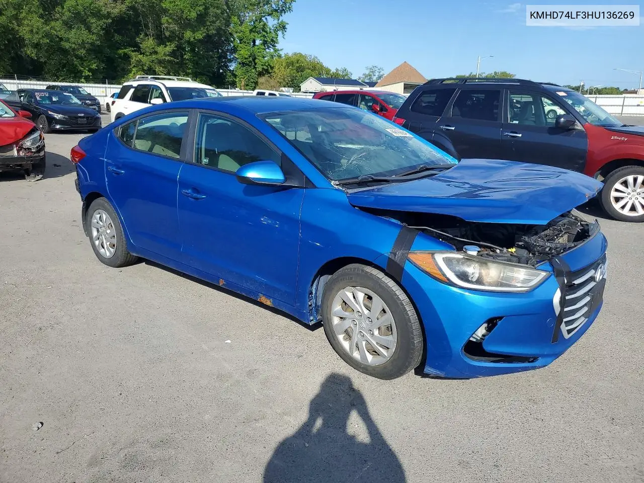 2017 HYUNDAI ELANTRA VIN KMHD74LF3HU136269 — фото 4