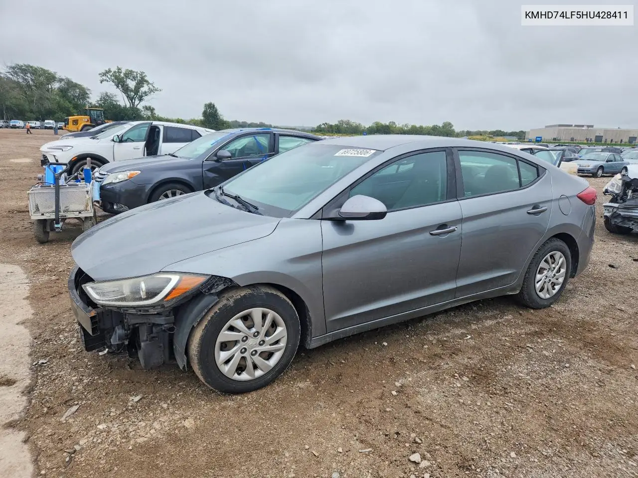 HYUNDAI ELANTRA 2017, VIN KMHD74LF5HU428411