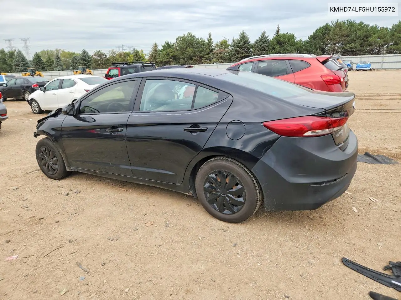 2017 HYUNDAI ELANTRA VIN KMHD74LF5HU155972 — фото 2