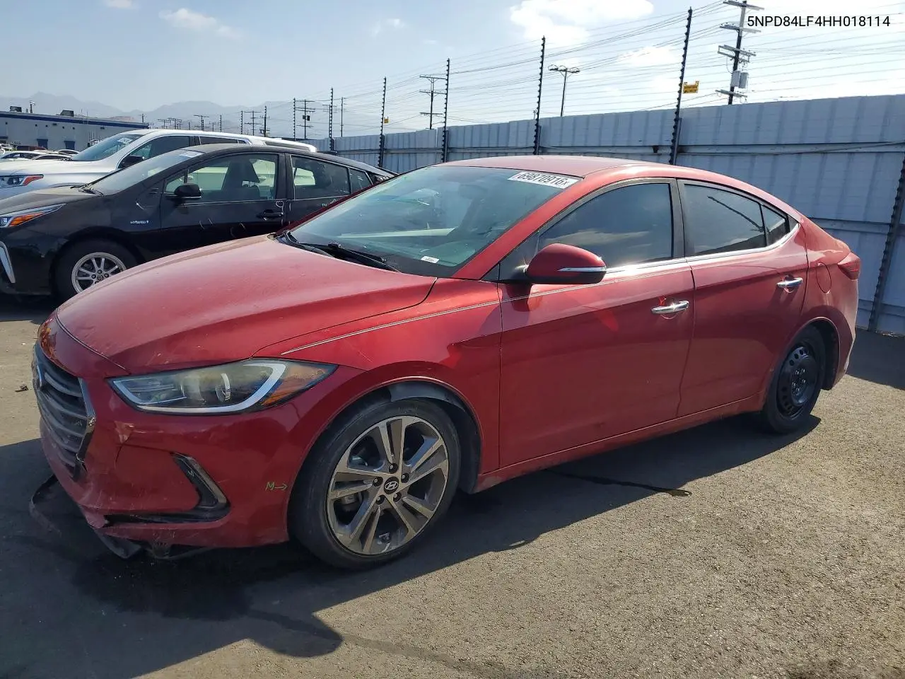 HYUNDAI ELANTRA 2017, VIN 5NPD84LF4HH018114