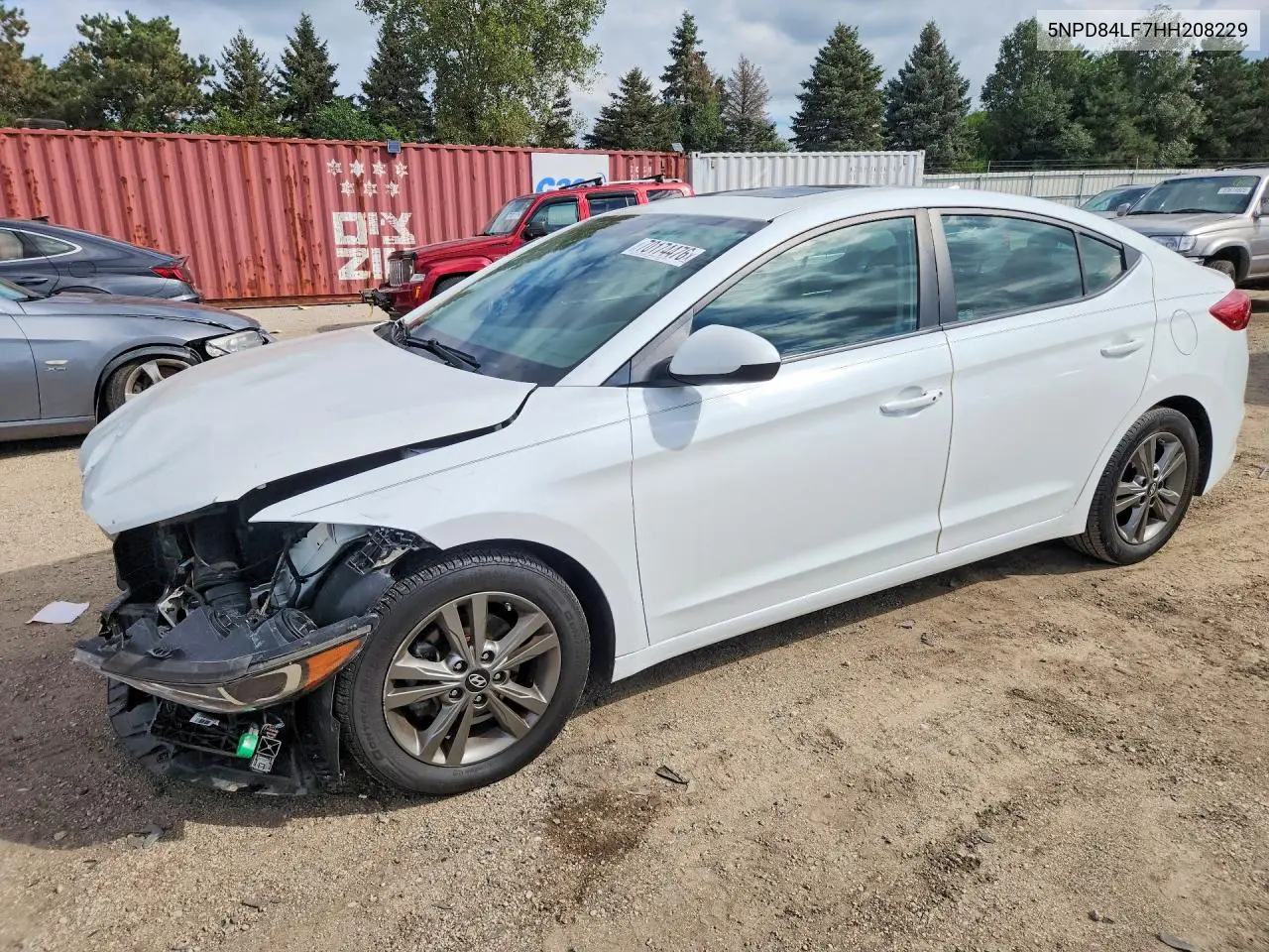 HYUNDAI ELANTRA 2017, VIN 5NPD84LF7HH208229