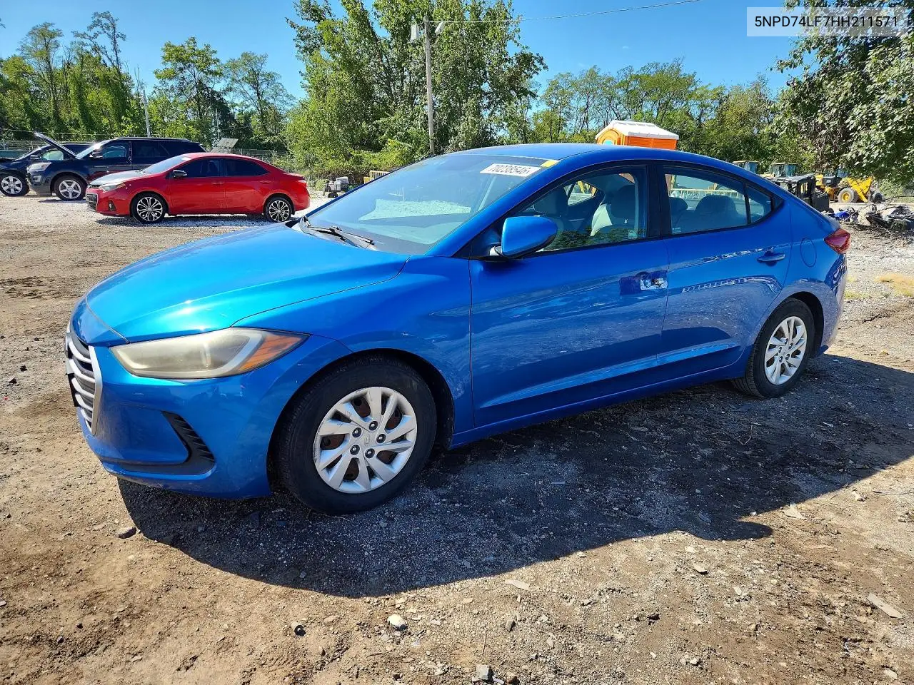 HYUNDAI ELANTRA 2017, VIN 5NPD74LF7HH211571