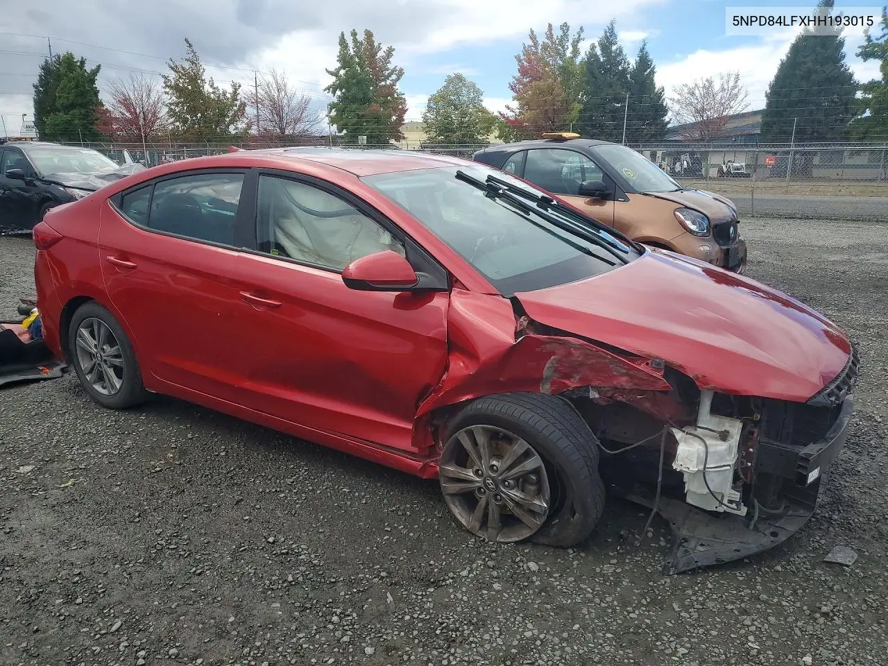 2017 HYUNDAI ELANTRA VIN 5NPD84LFXHH193015 — фото 4