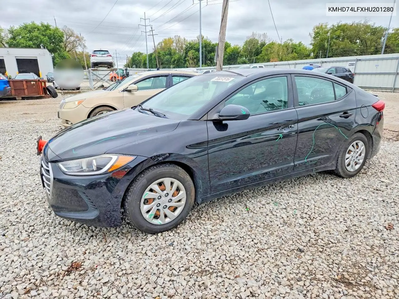 HYUNDAI ELANTRA 2017, VIN KMHD74LFXHU201280