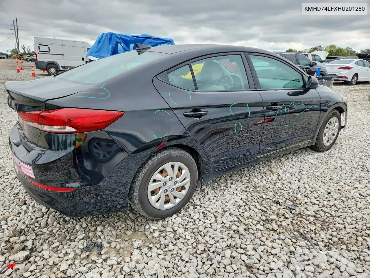 2017 HYUNDAI ELANTRA VIN KMHD74LFXHU201280 — фото 3