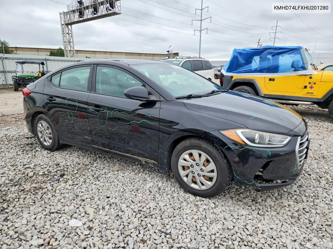 2017 HYUNDAI ELANTRA VIN KMHD74LFXHU201280 — фото 4