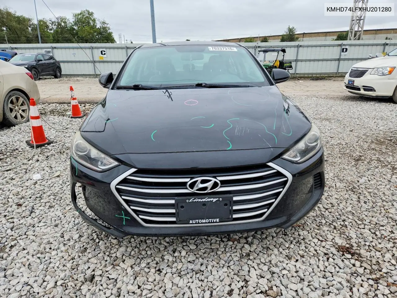 2017 HYUNDAI ELANTRA VIN KMHD74LFXHU201280 — фото 5