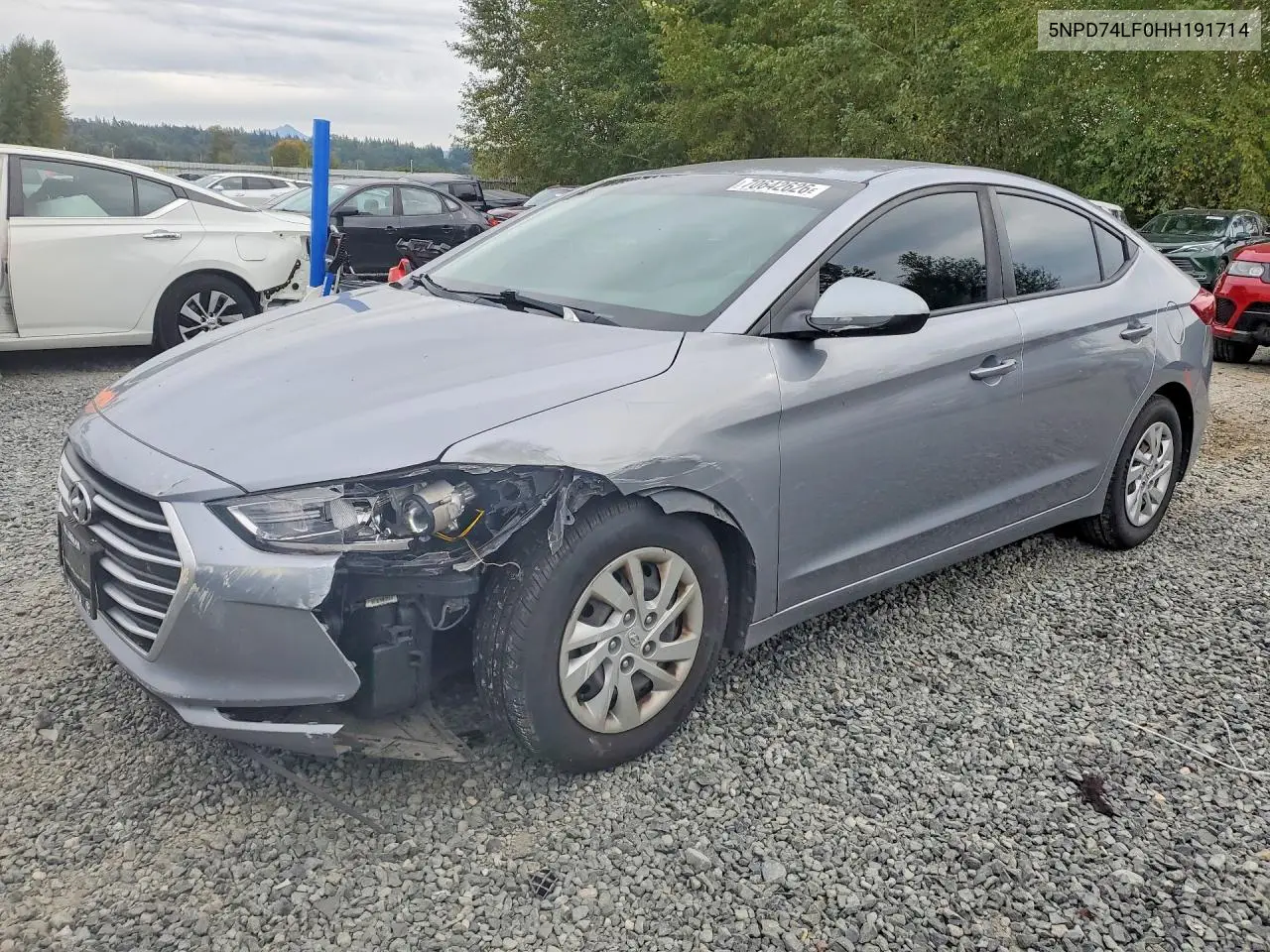 HYUNDAI ELANTRA 2017, VIN 5NPD74LF0HH191714
