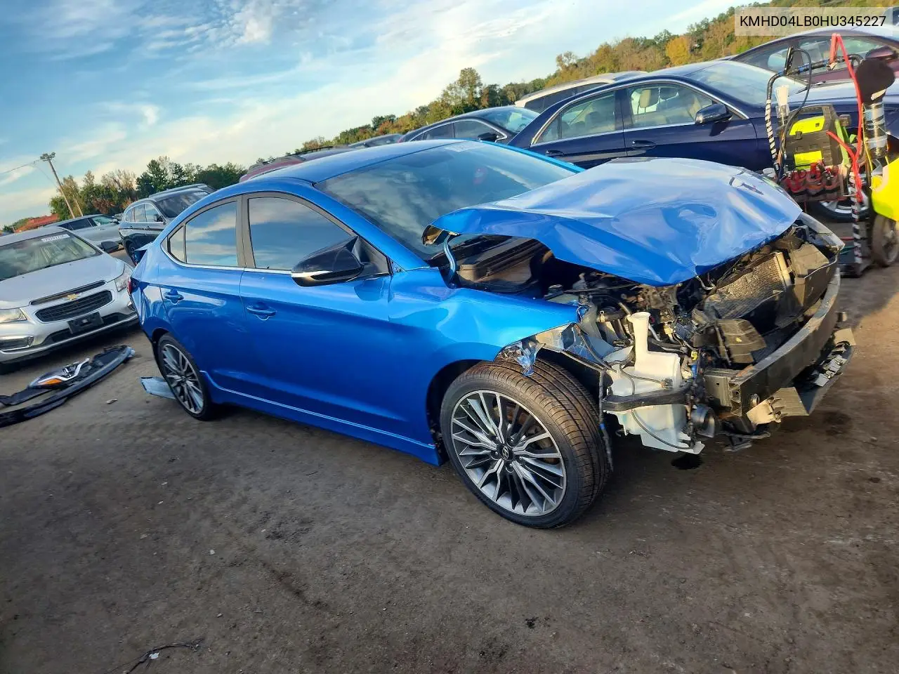 2017 HYUNDAI ELANTRA VIN KMHD04LB0HU345227 — фото 4