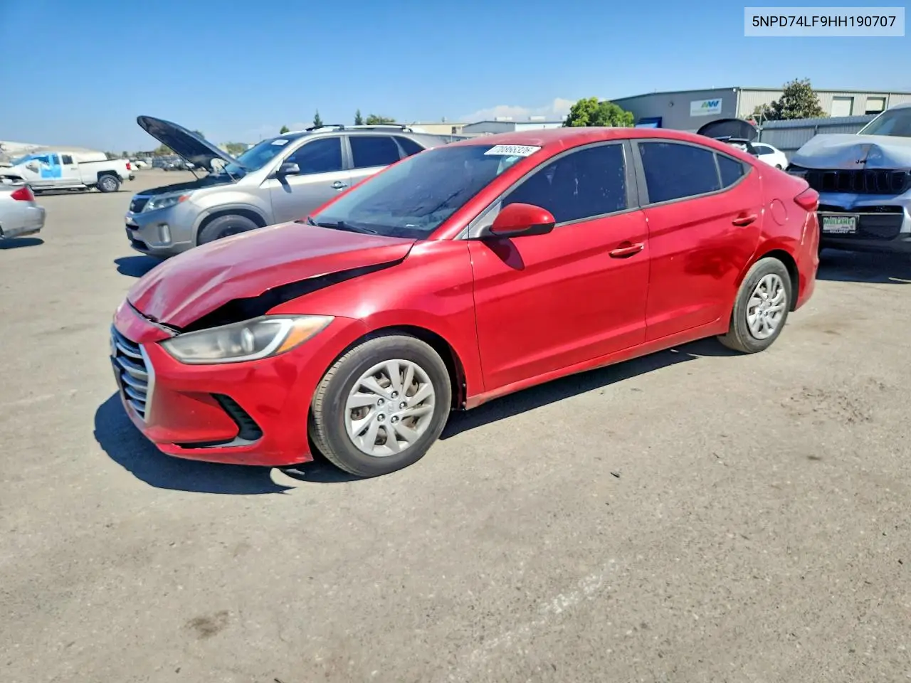 HYUNDAI ELANTRA 2017, VIN 5NPD74LF9HH190707