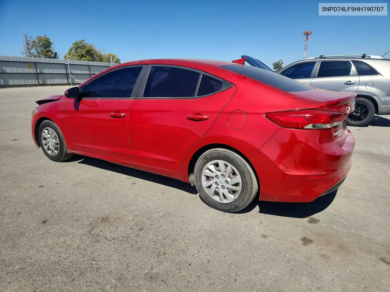 2017 HYUNDAI ELANTRA VIN 5NPD74LF9HH190707 — фото 2