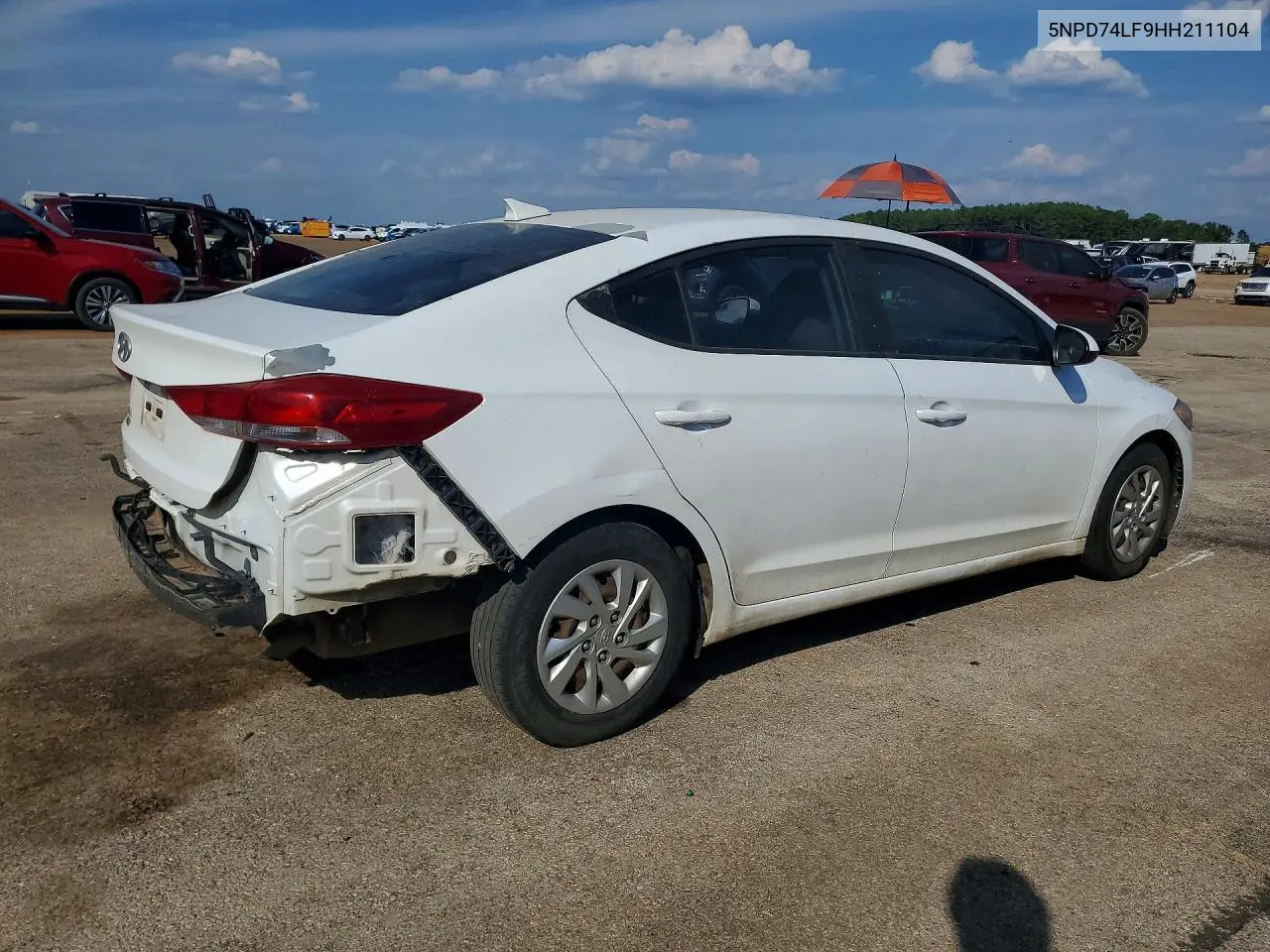 2017 HYUNDAI ELANTRA VIN 5NPD74LF9HH211104 — фото 3
