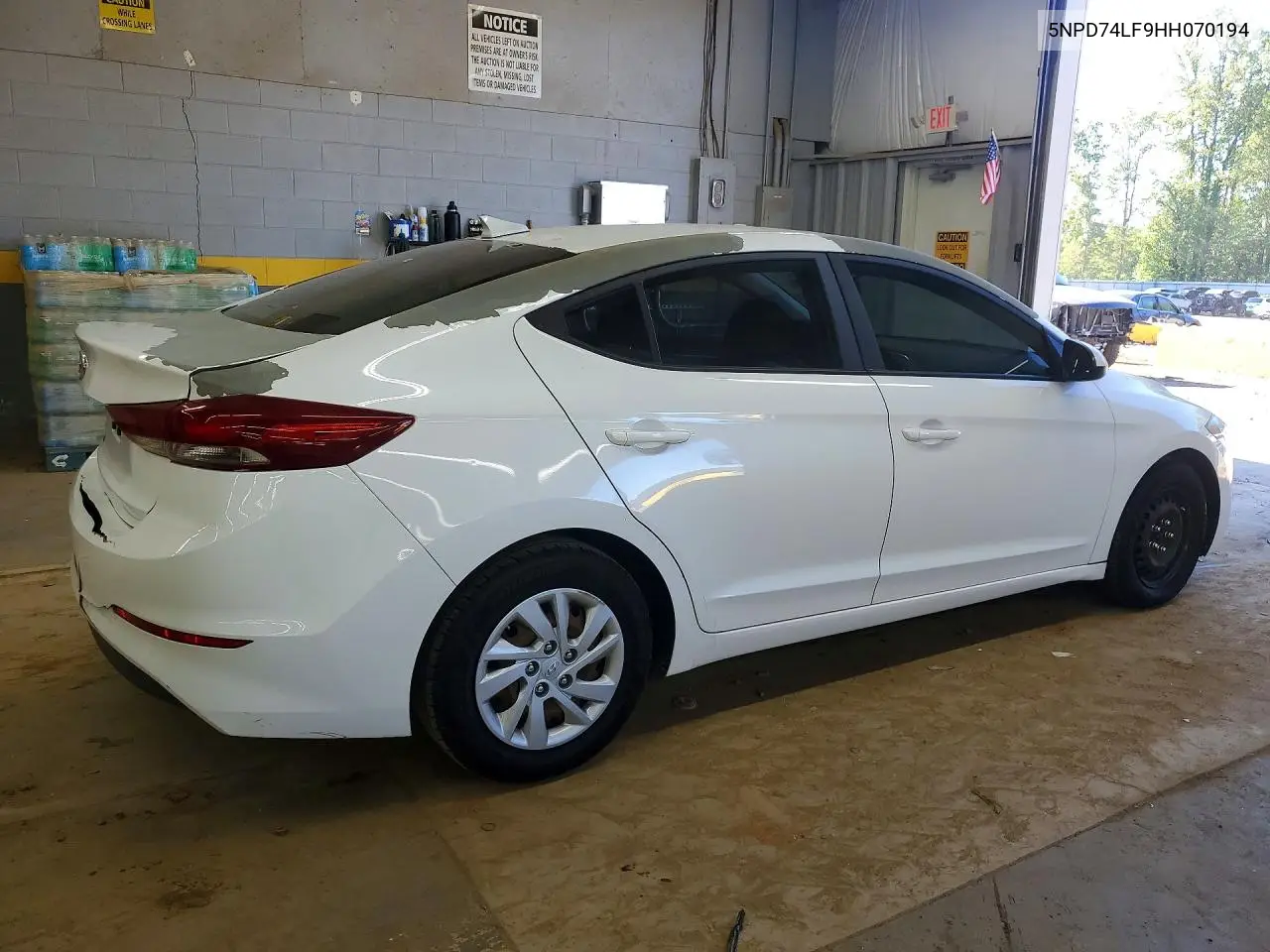 2017 HYUNDAI ELANTRA VIN 5NPD74LF9HH070194 — фото 3