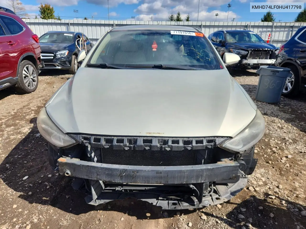 2017 HYUNDAI ELANTRA VIN KMHD74LF0HU417798 — фото 5