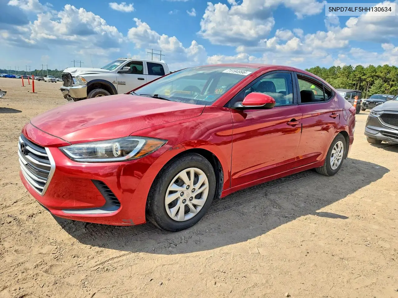 HYUNDAI ELANTRA 2017, VIN 5NPD74LF5HH130634