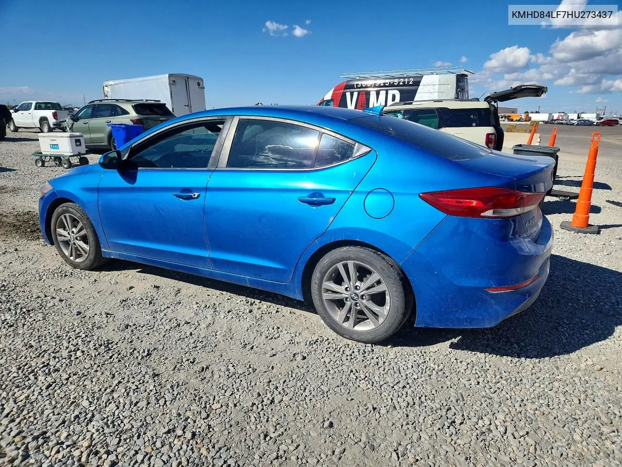 2017 HYUNDAI ELANTRA VIN KMHD84LF7HU273437 — фото 2