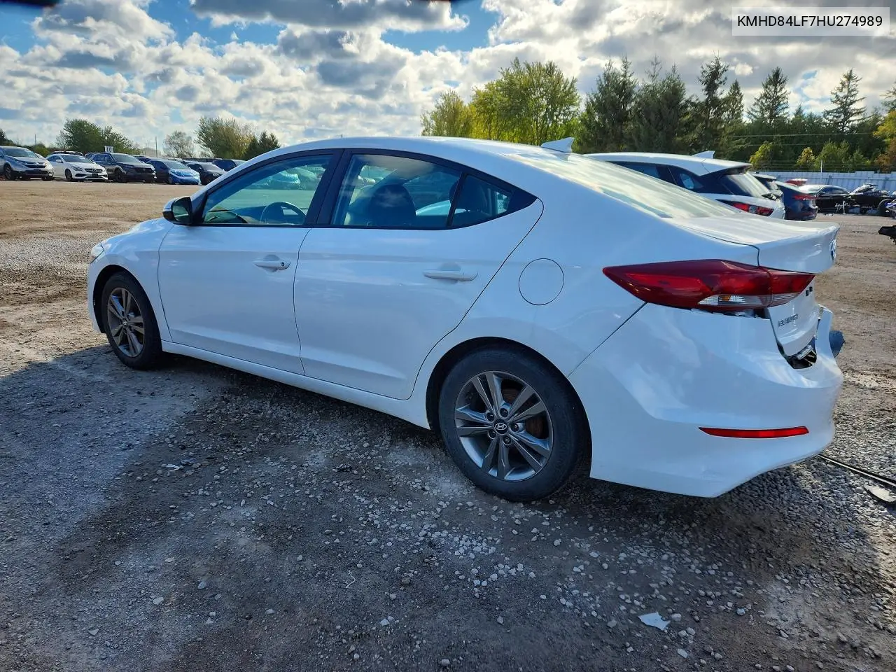 2017 HYUNDAI ELANTRA VIN KMHD84LF7HU274989 — фото 2