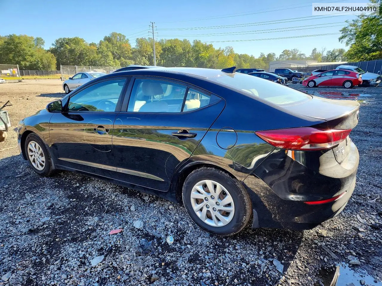2017 HYUNDAI ELANTRA VIN KMHD74LF2HU404910 — фото 2