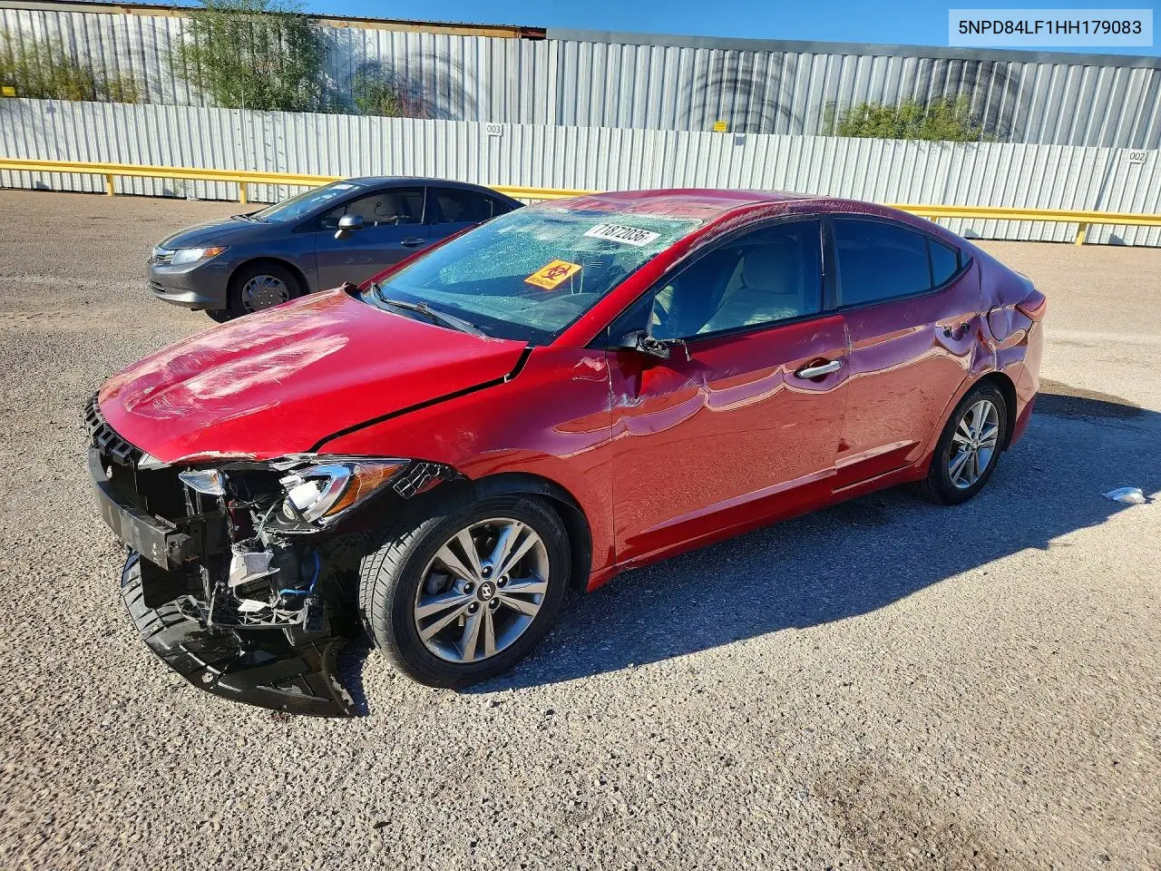 HYUNDAI ELANTRA 2017, VIN 5NPD84LF1HH179083