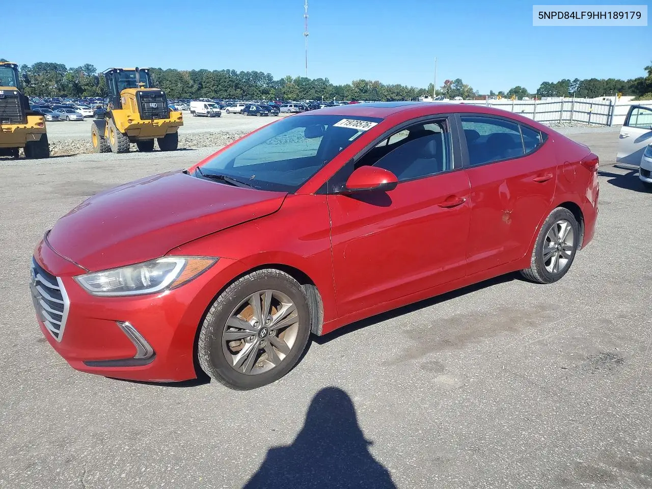 HYUNDAI ELANTRA 2017, VIN 5NPD84LF9HH189179