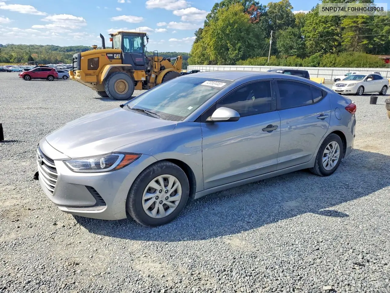 HYUNDAI ELANTRA 2017, VIN 5NPD74LF0HH048908
