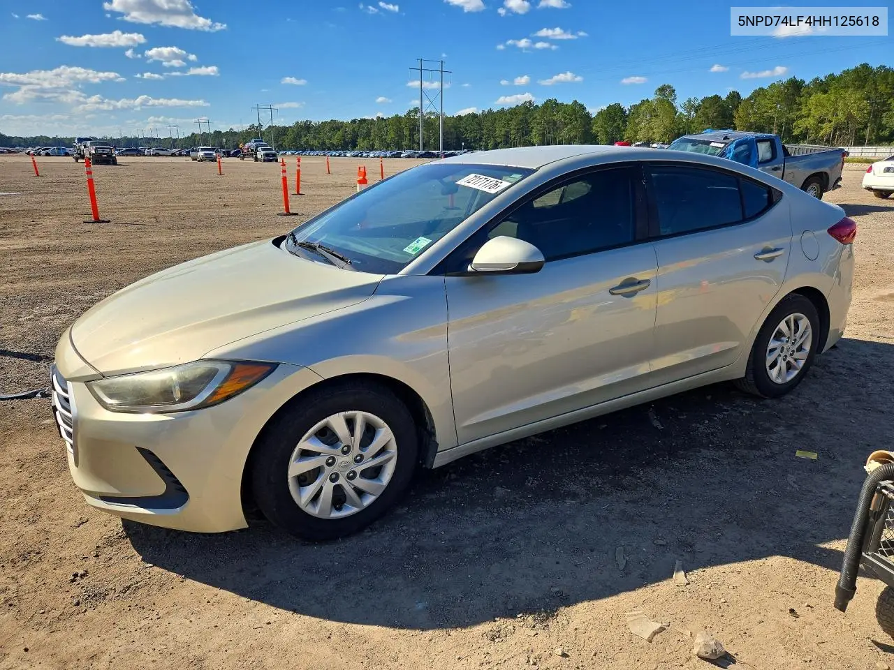 HYUNDAI ELANTRA 2017, VIN 5NPD74LF4HH125618