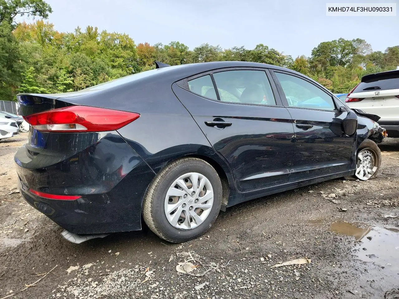 2017 HYUNDAI ELANTRA VIN KMHD74LF3HU090331 — фото 3