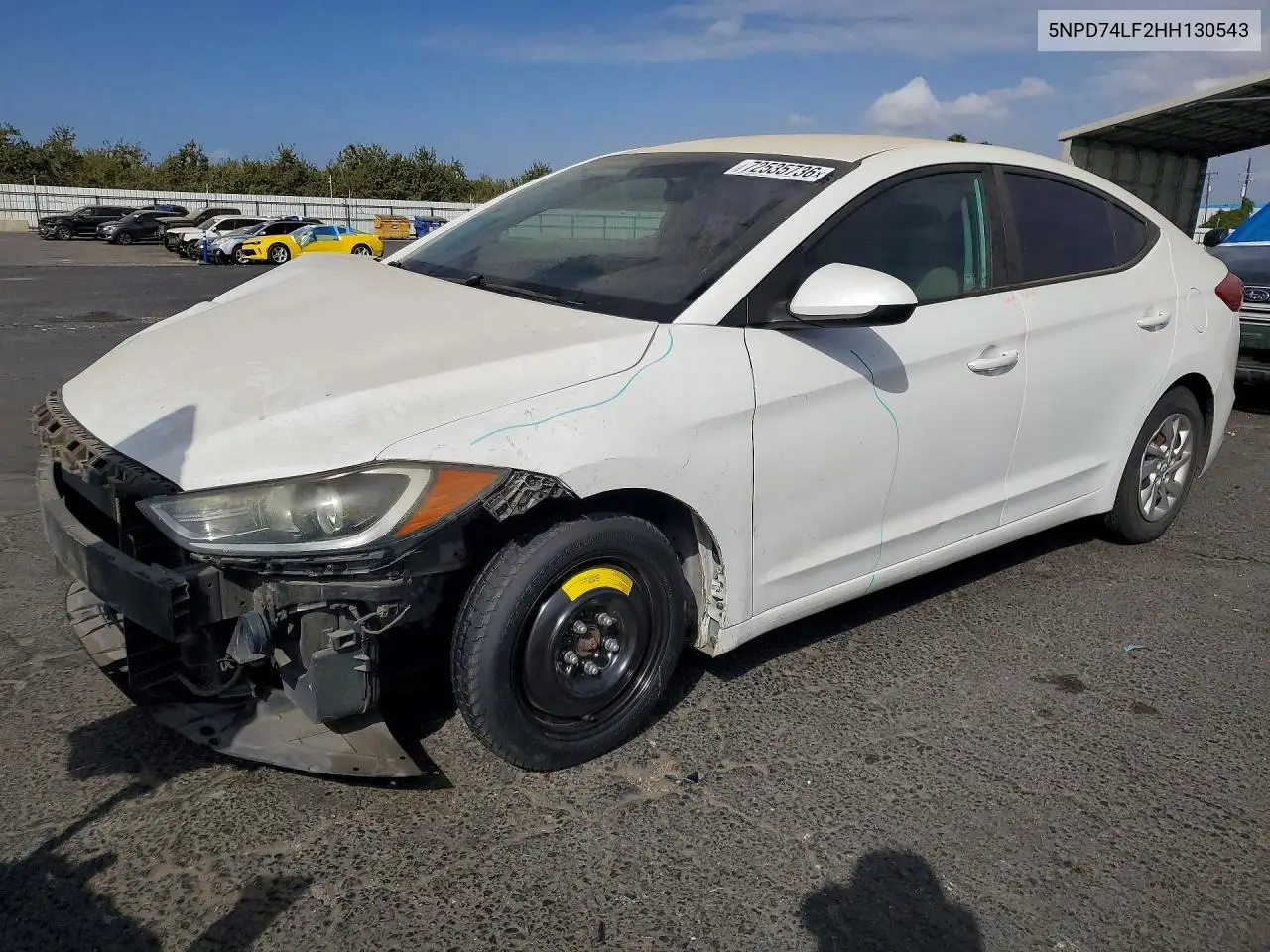 HYUNDAI ELANTRA 2017, VIN 5NPD74LF2HH130543
