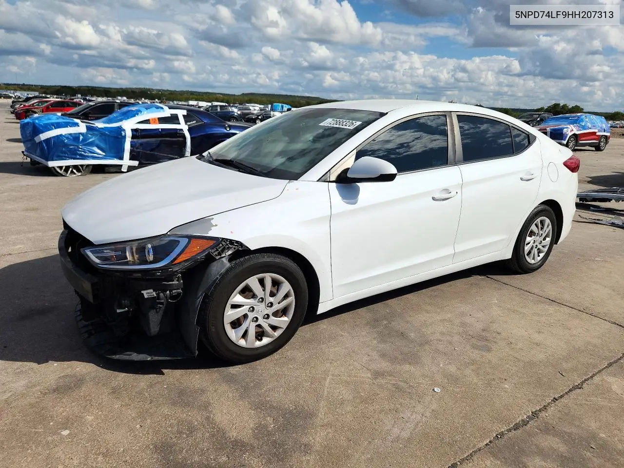 HYUNDAI ELANTRA 2017, VIN 5NPD74LF9HH207313
