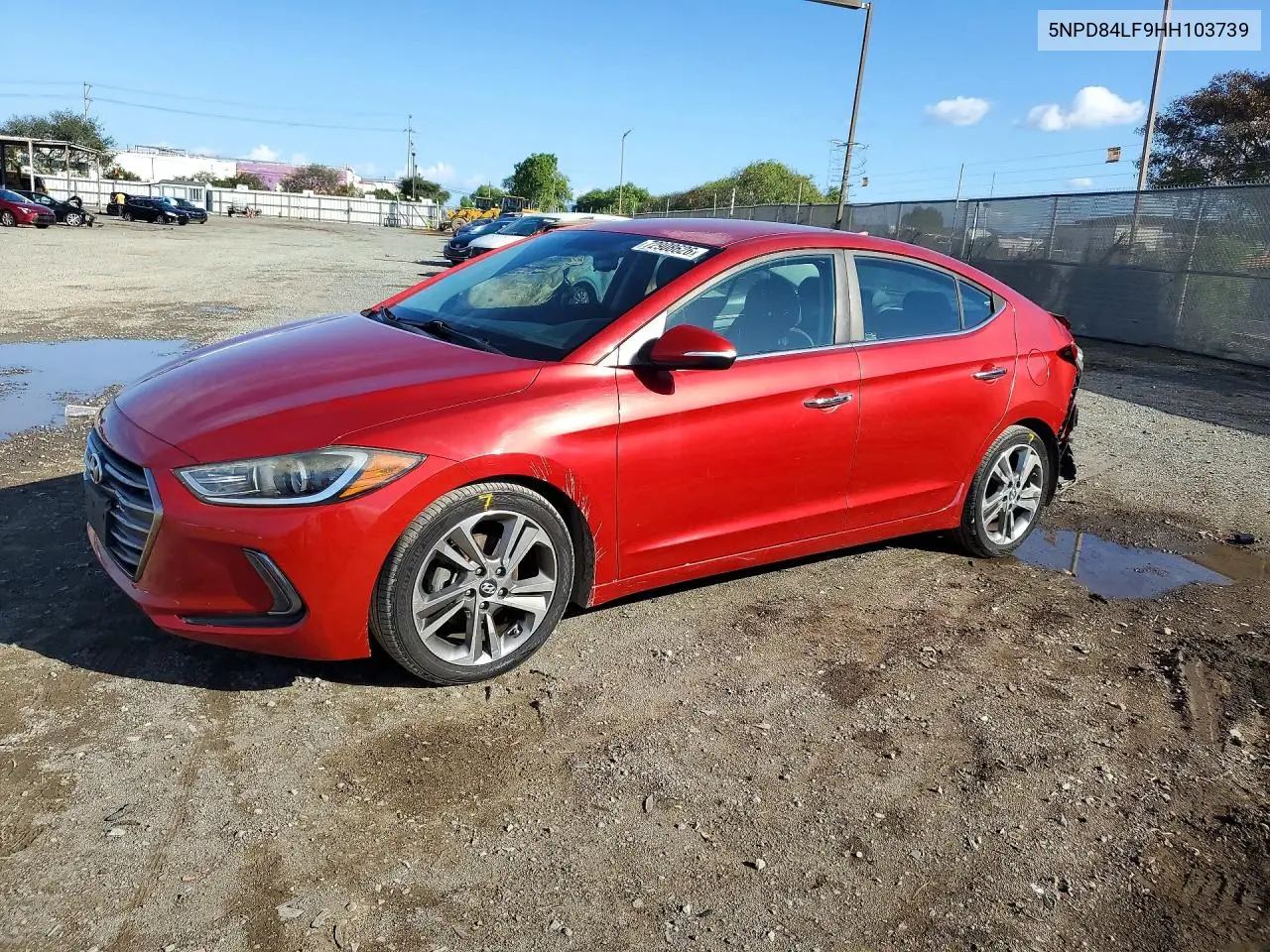 HYUNDAI ELANTRA 2017, VIN 5NPD84LF9HH103739