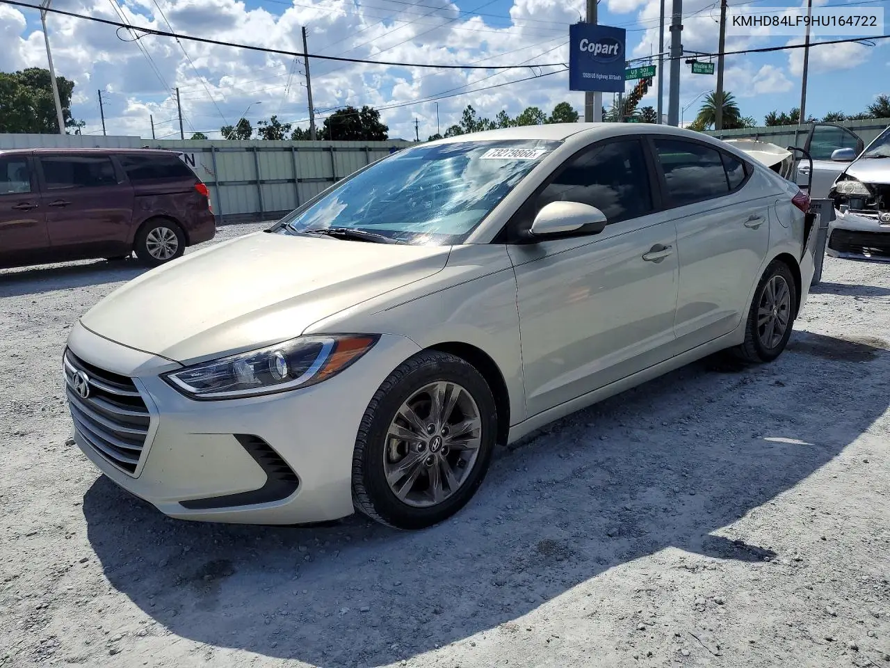 HYUNDAI ELANTRA 2017, VIN KMHD84LF9HU164722