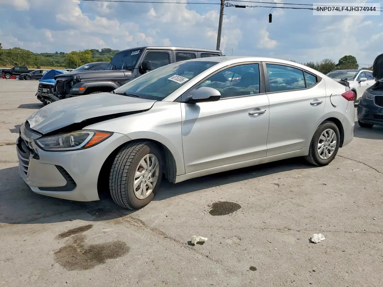 HYUNDAI ELANTRA 2018, VIN 5NPD74LF4JH374944