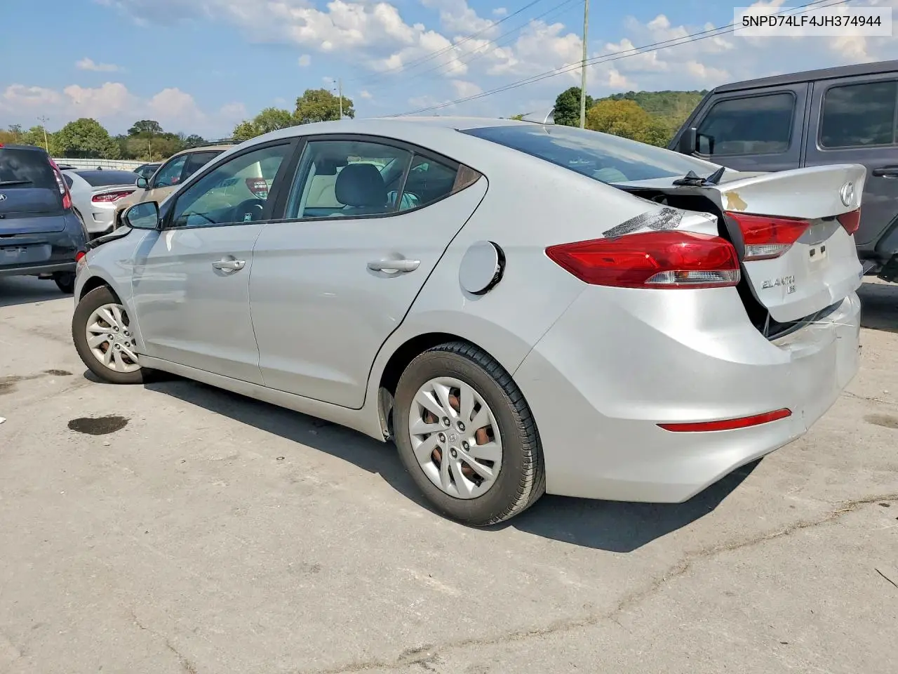 2018 HYUNDAI ELANTRA VIN 5NPD74LF4JH374944 — фото 2