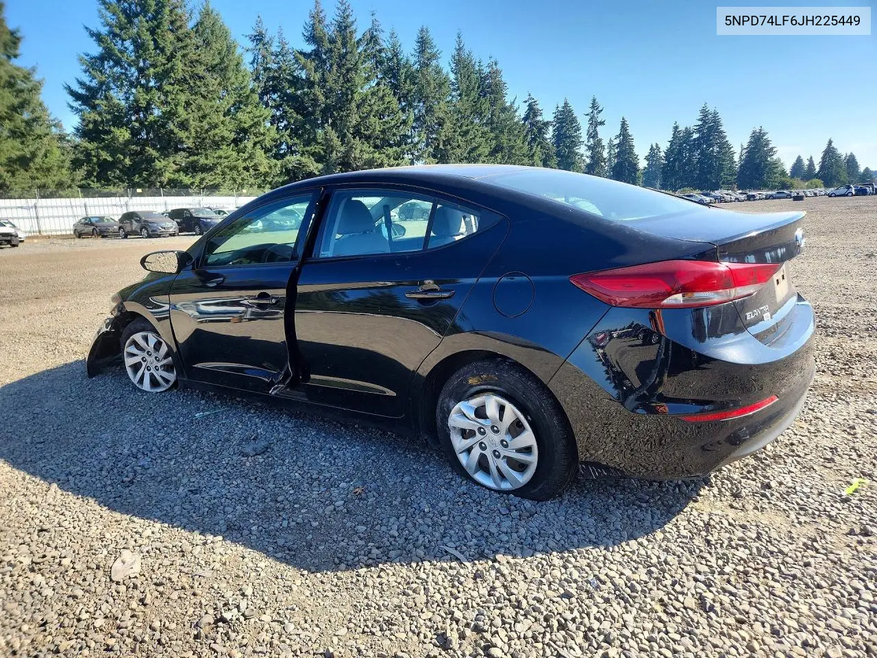2018 HYUNDAI ELANTRA VIN 5NPD74LF6JH225449 — фото 2