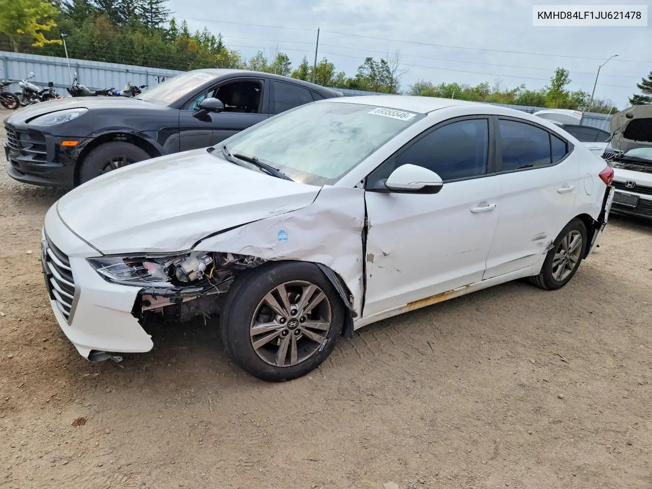 HYUNDAI ELANTRA 2018, VIN KMHD84LF1JU621478