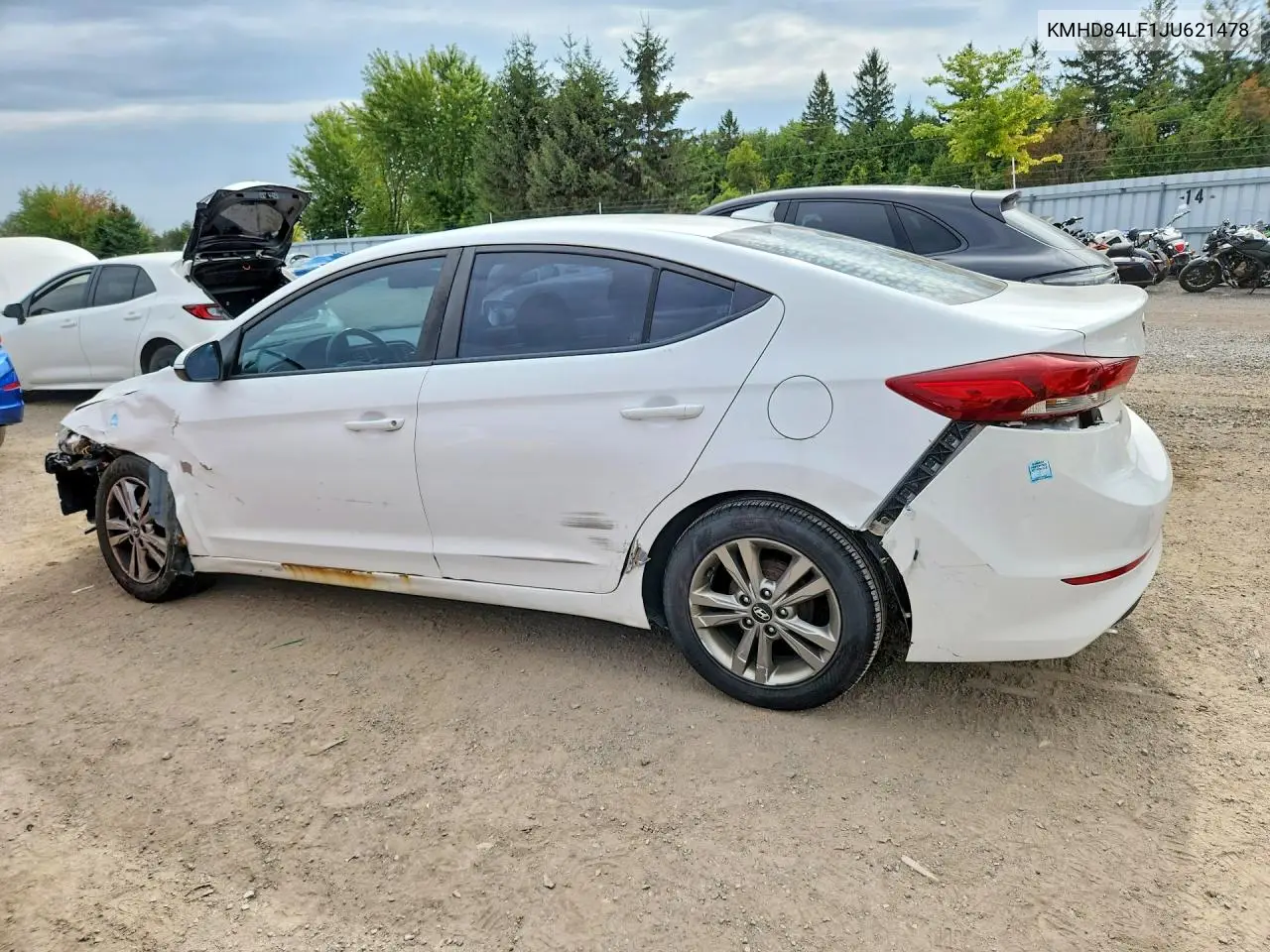 2018 HYUNDAI ELANTRA VIN KMHD84LF1JU621478 — фото 2