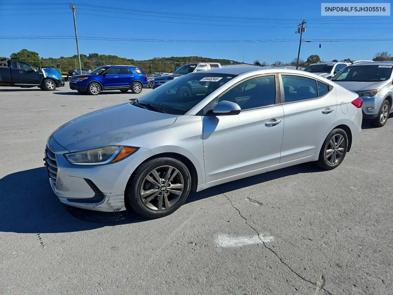HYUNDAI ELANTRA 2018, VIN 5NPD84LF5JH305516