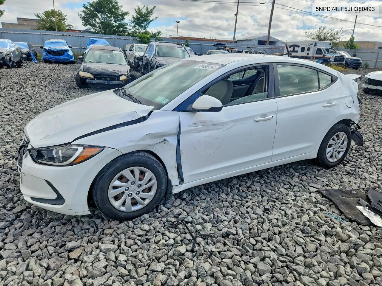 HYUNDAI ELANTRA 2018, VIN 5NPD74LF5JH380493